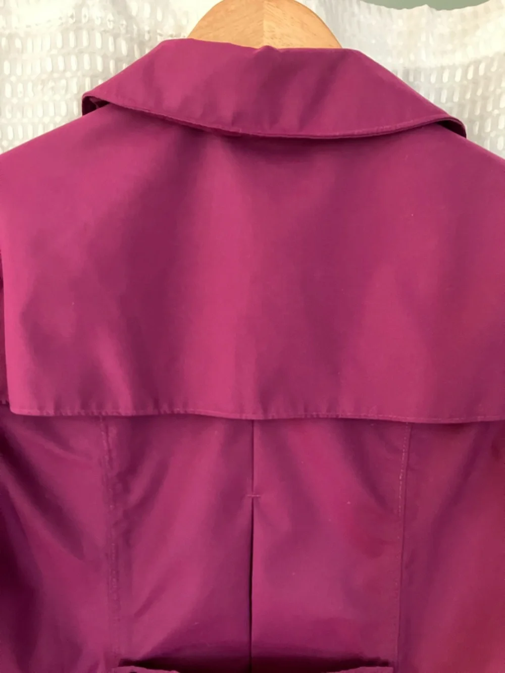 Lands' End Fuchsia Purple Spring Raincoat Trench Jacket Coat Small - Picture 6 of 16